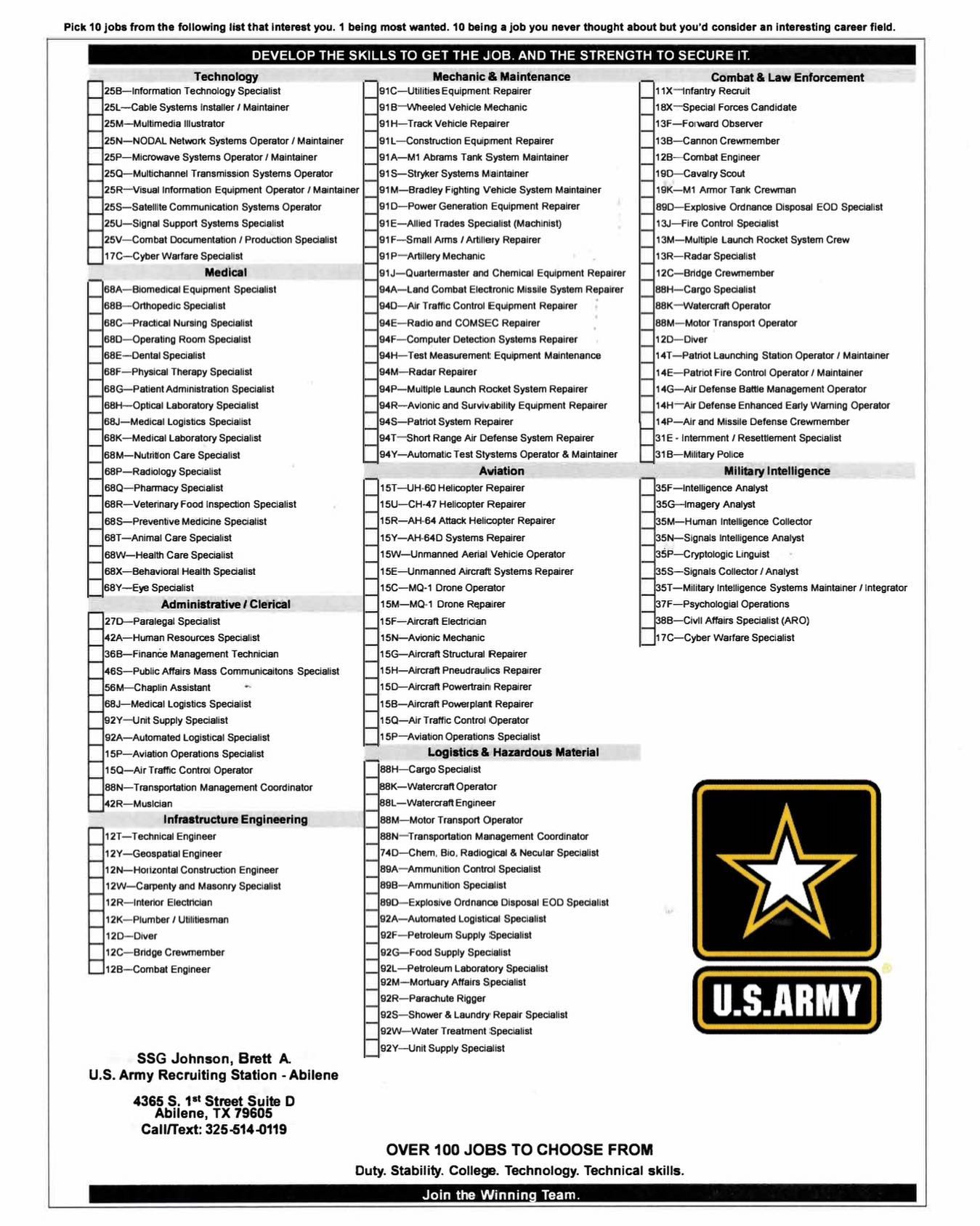 Brett Johnson UsArmy Recruting | Abilene TX