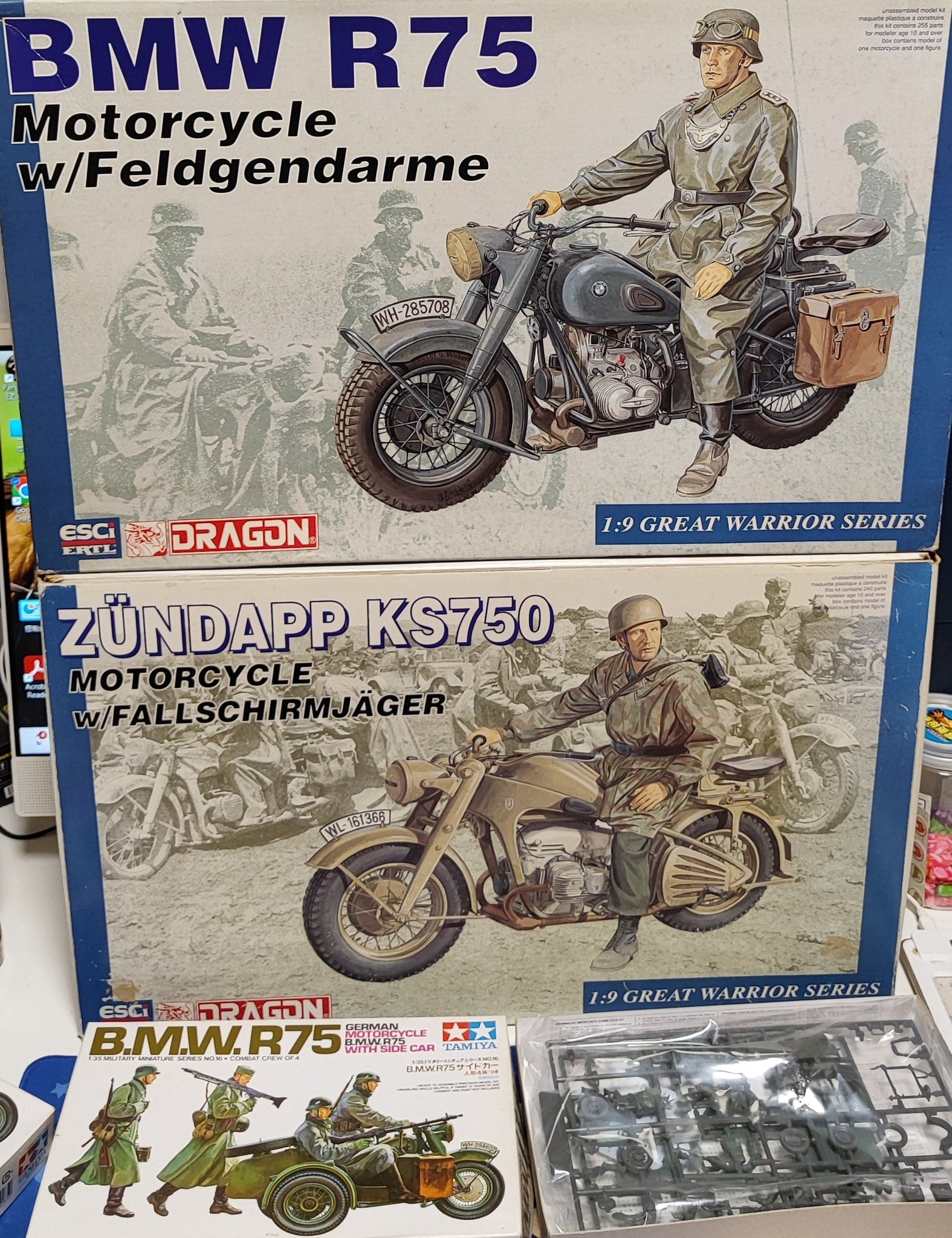 K Tamiya 1/35 KS600 Motorcycle and Sidecar. Super fun kit.
