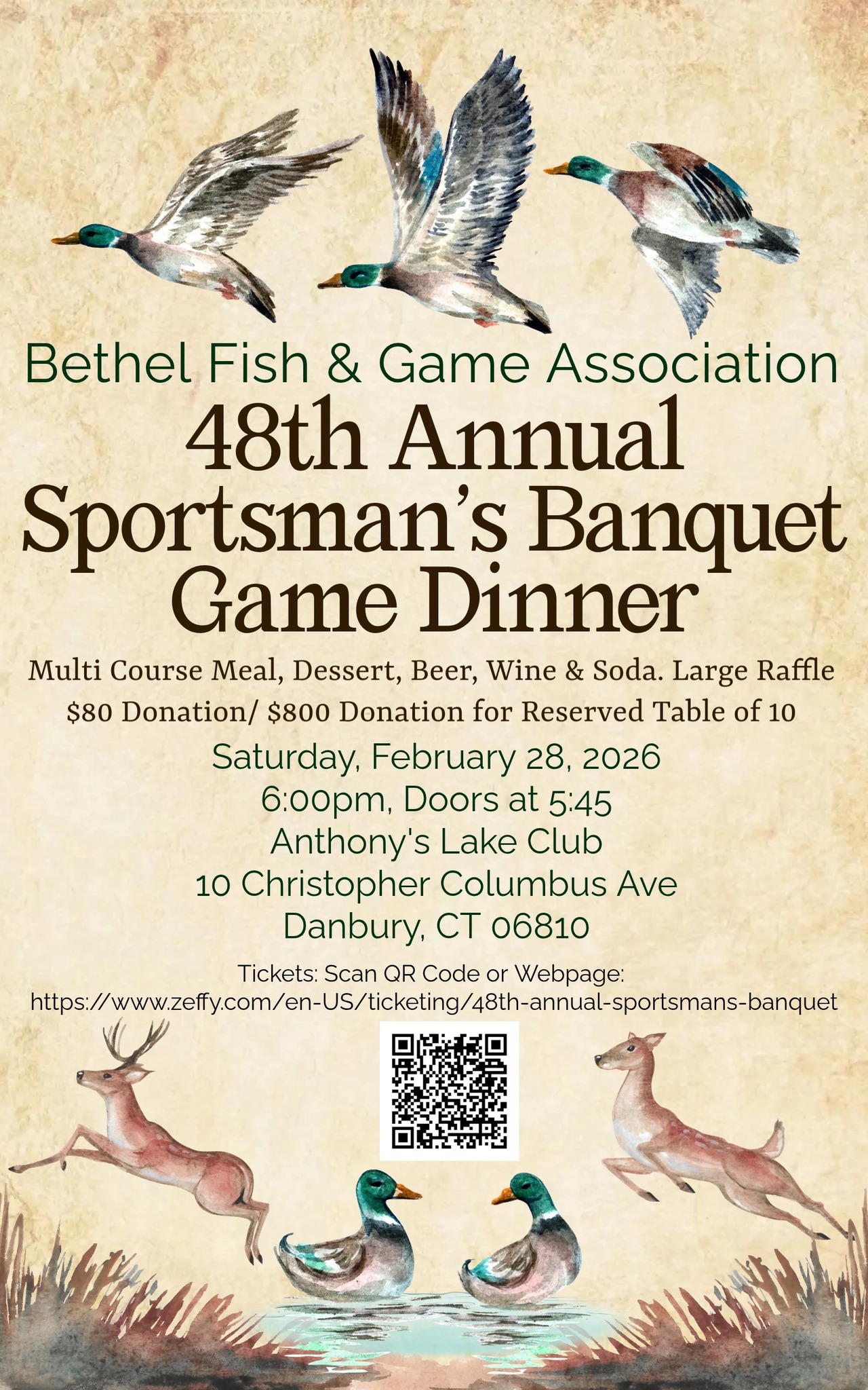 48th Annual Sportsman’s Banquet Game Dinner & Raffle