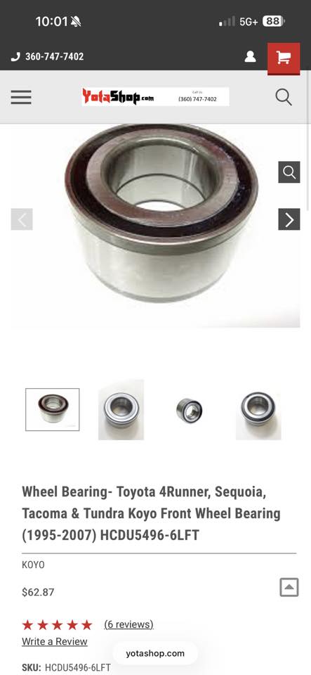 Front L or R Wheel Hub & Bearing Set For TOYOTA TUNDRA/ 4RUNNER