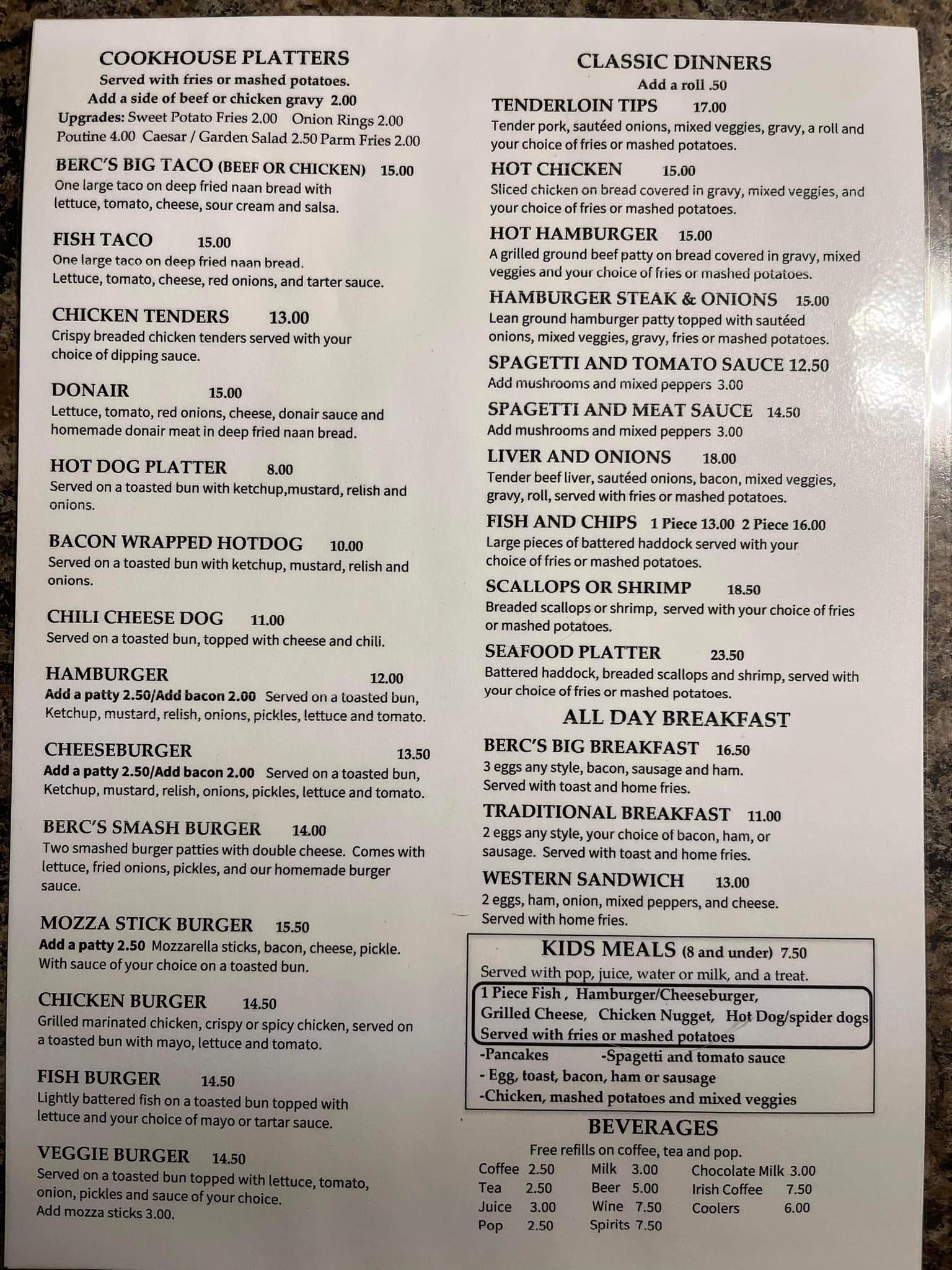 Berc’s Cookhouse | Hampton NB