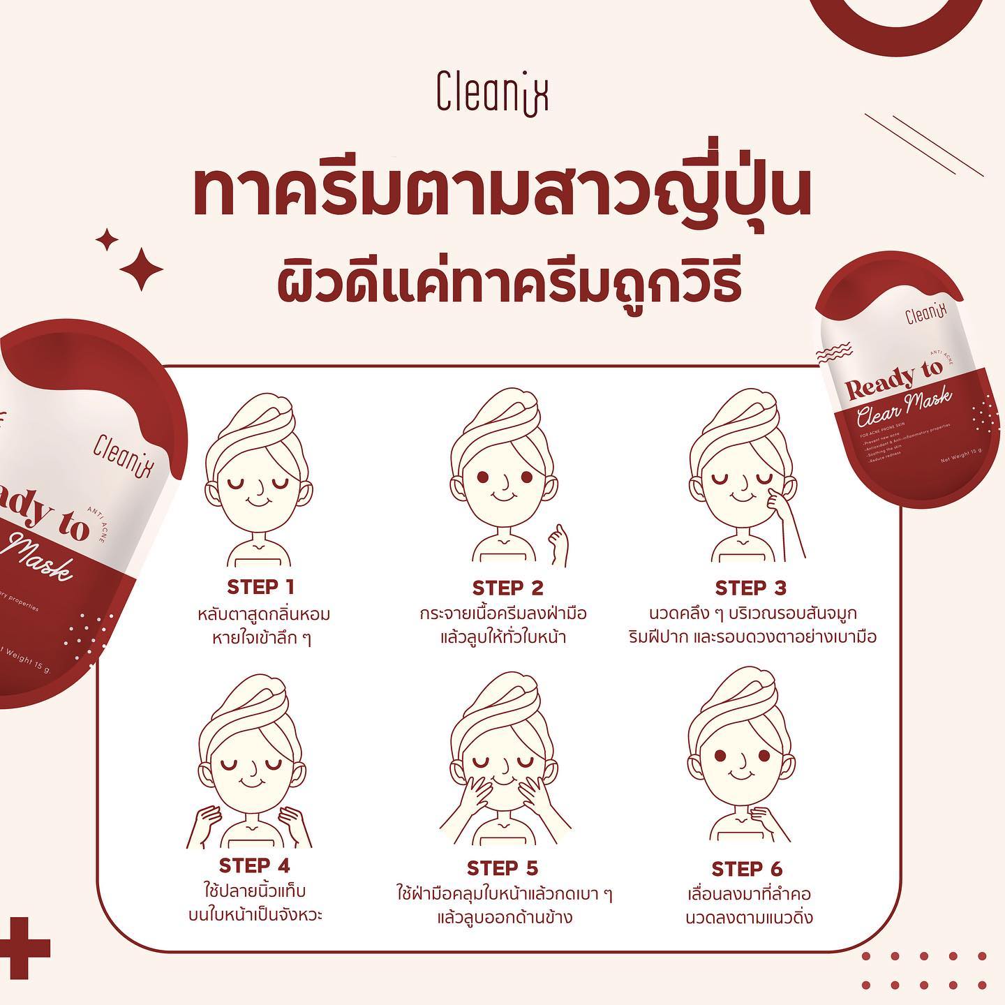 Cleanix - ทาครีมตามสาวญี่ปุ่น ผิวดีแค่ทาครีมถูกวิธี STEP...