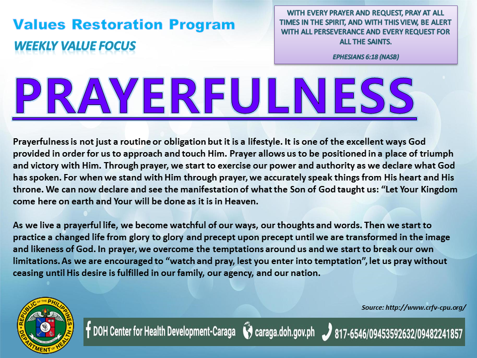 DOH Caraga - Values Restoration Program-Value Focus of the... | Facebook