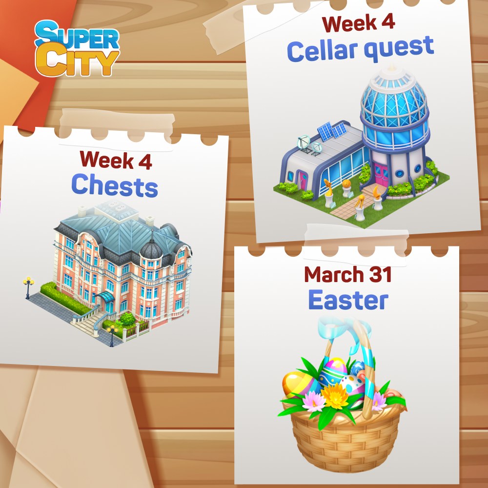 SuperCity - 😉 Here are the main events of the end of March: 🗝 Chests ...