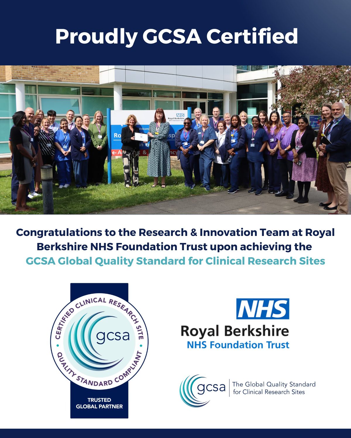 GCSA - We are delighted to announce that the Research and Innovation ...