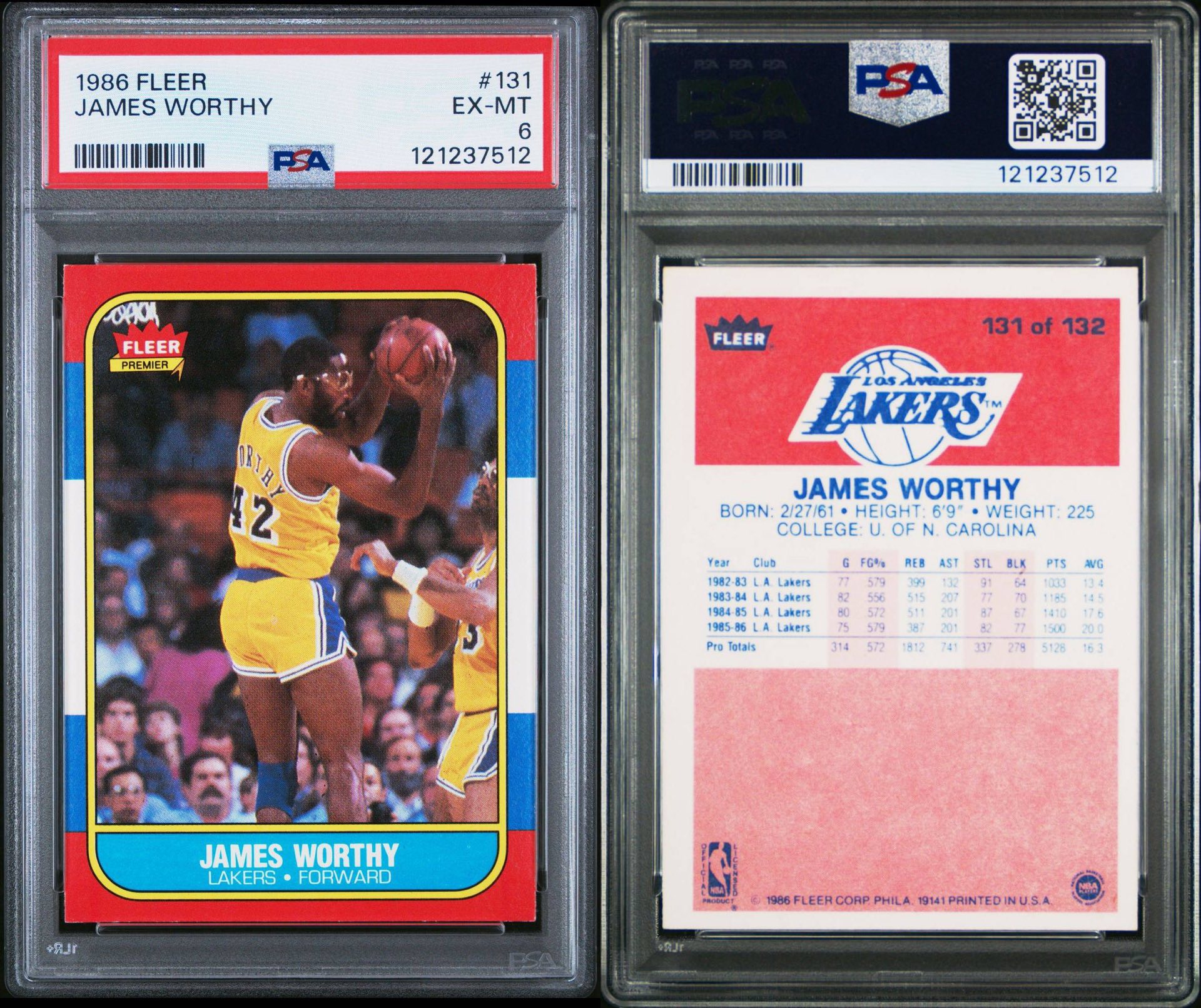 James Worthy rookie card for sale display picture 1