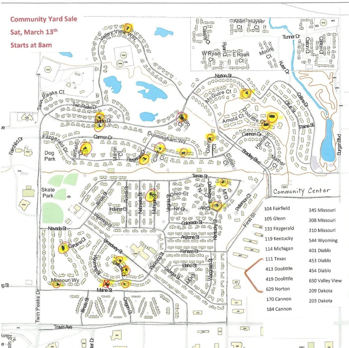 Here is a better picture of the map. - Travis Family Homes