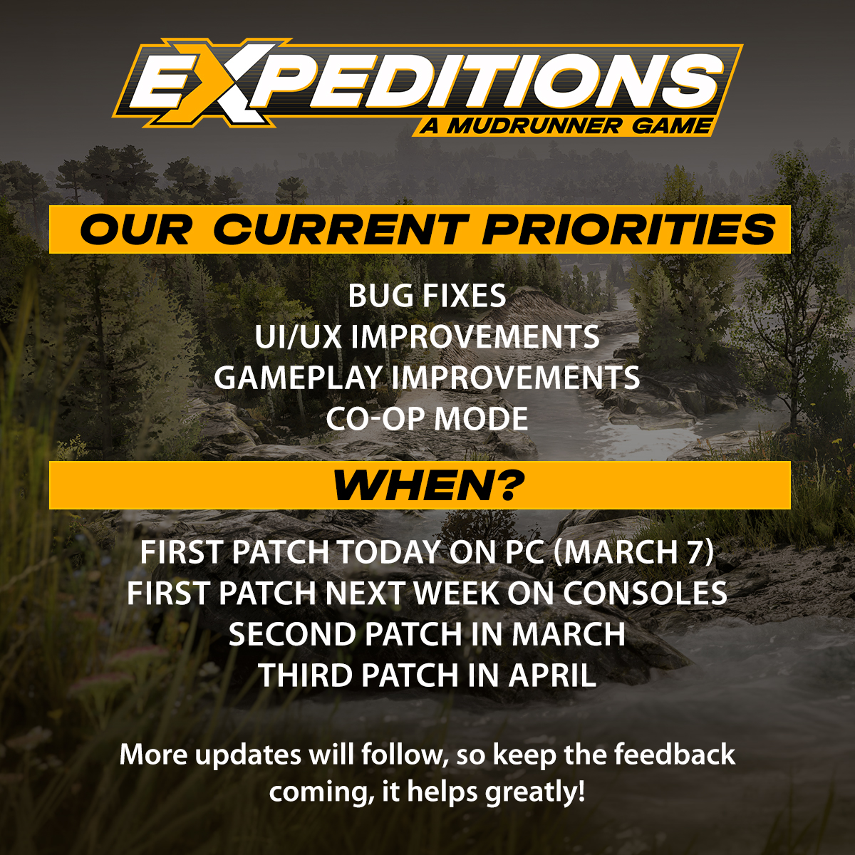 The first update of #Expeditions:... - SnowRunner / MudRunner | Facebook