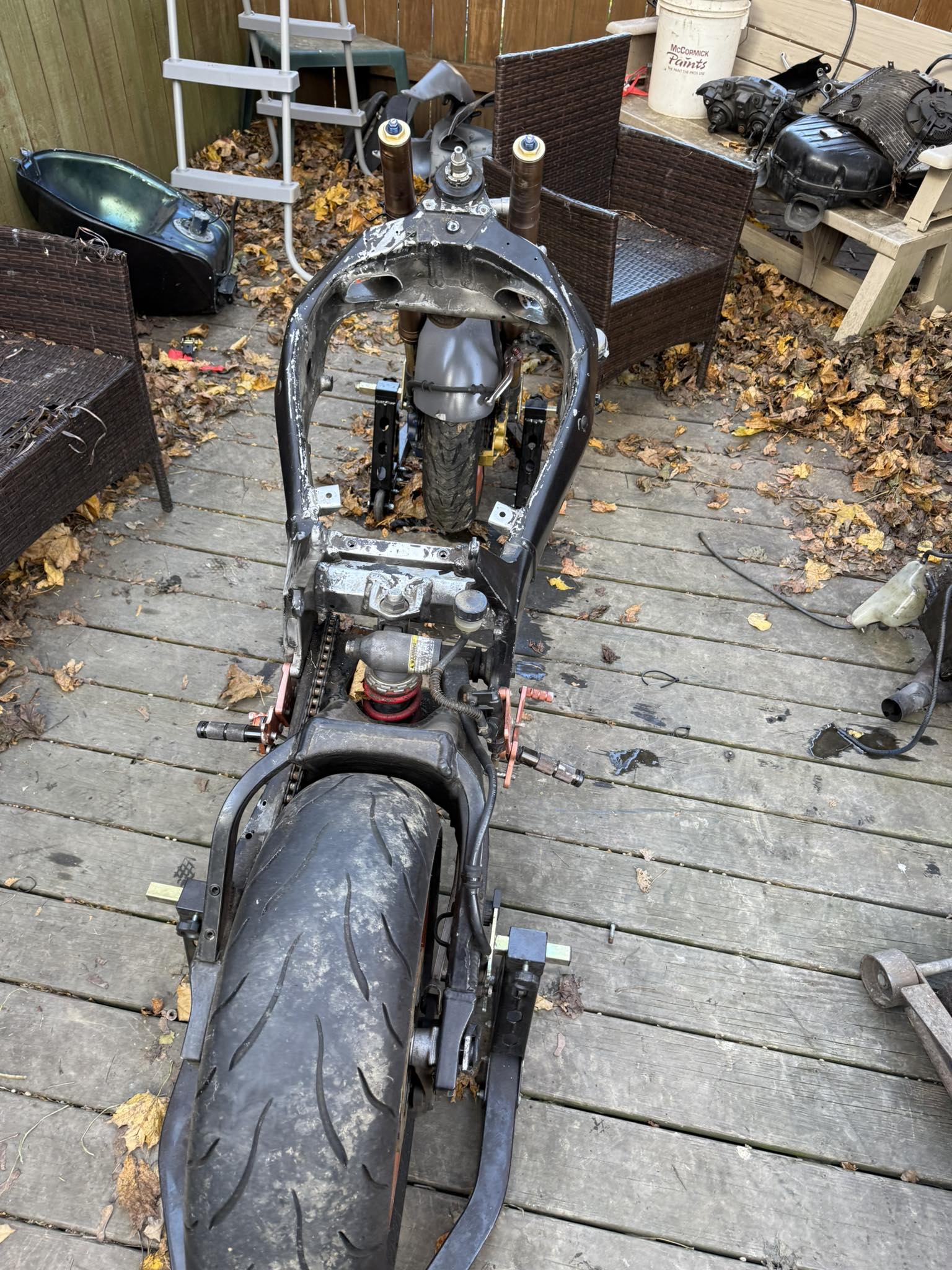 1978 Suzuki GS1000E swingarm with torque / brake arm, rear axle