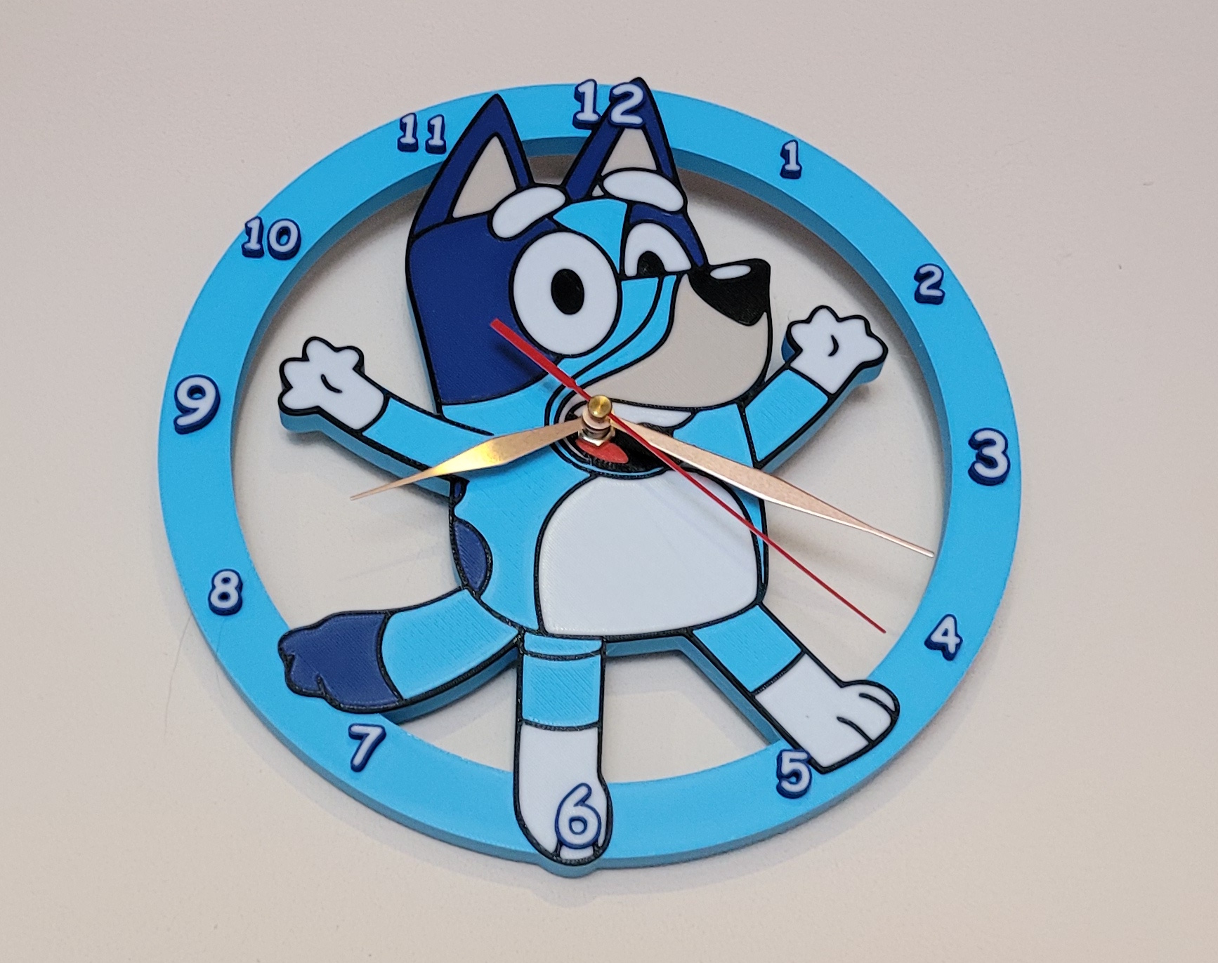 DIY 3D Bluey clock for kids' rooms