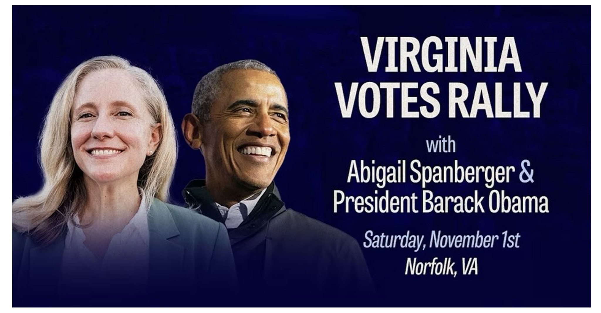 Virginia Votes Rally with Spanberger and Obama