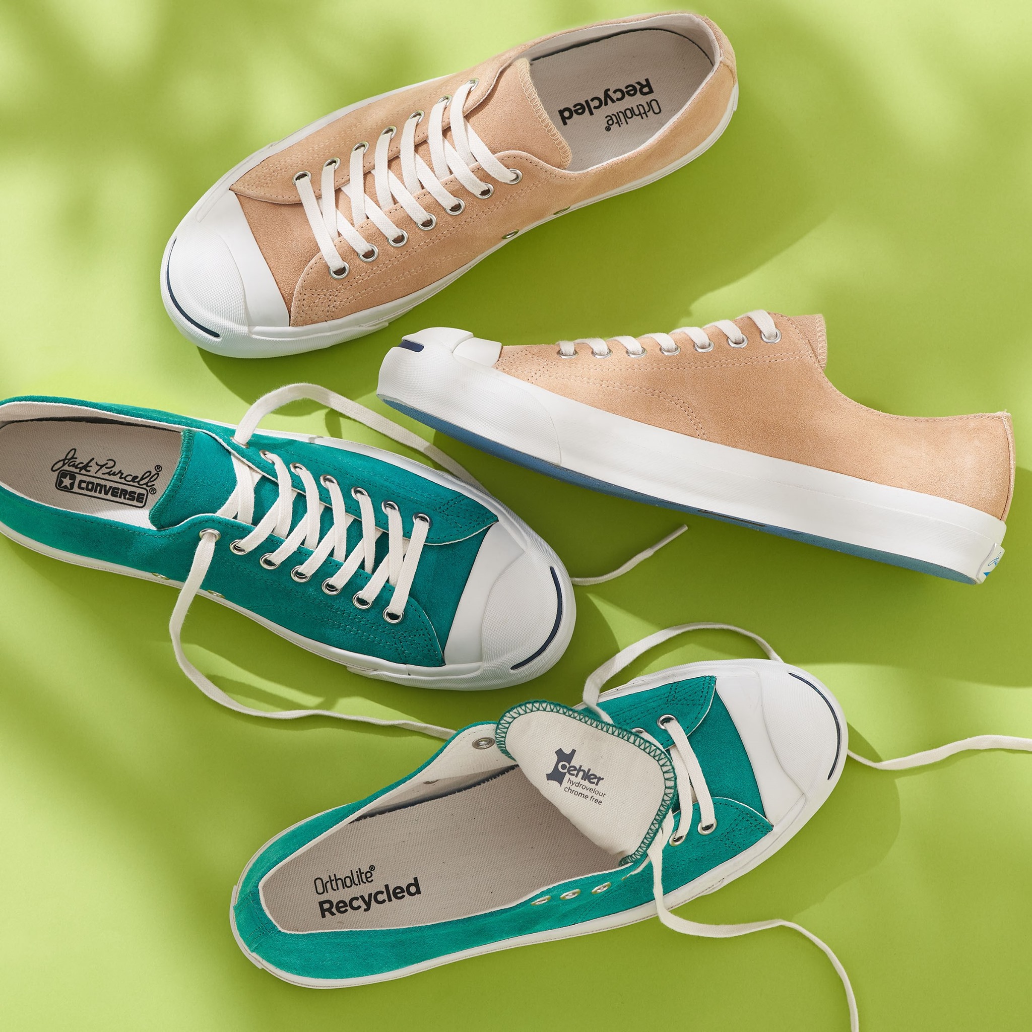 CONVERSE - 革をなめす際にクロムを使用しないクロムフリースエードを 