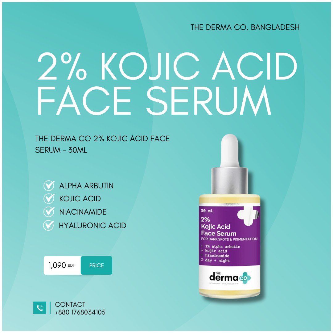 Sérum Visage The Derma Co 2% Acide Kojique + 1% Alpha-Arbutine + Niacinamide - 10ml