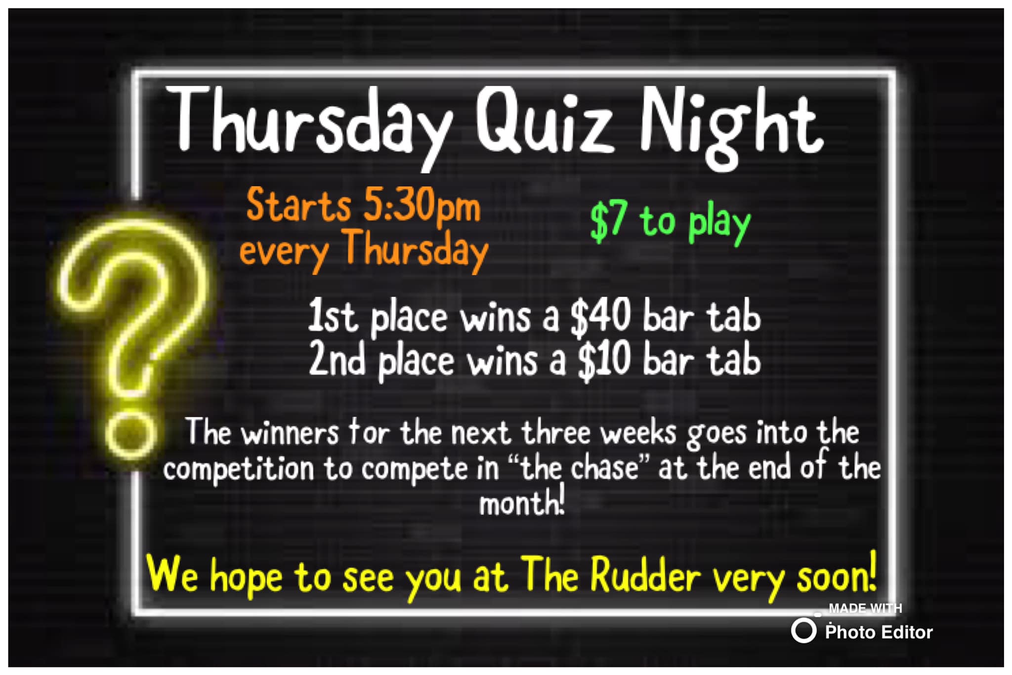 The Rudder - We have quiz nights happening every Thursday night every ...