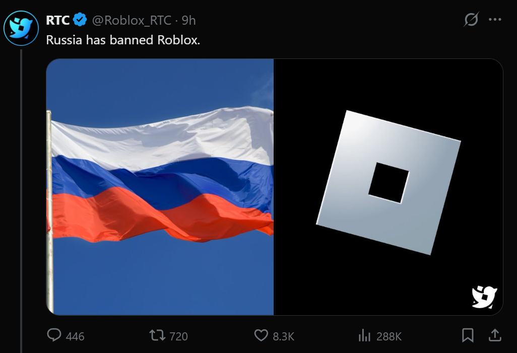 Ruddeen - ประเทศรัสเซีย ประกาศเเบน ROBLOX - ให้เหตุผลการเเบนว่ามี ...