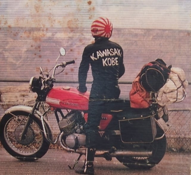 はちまき　3 Riding Route 66 on a Kawasaki Mach III in 1971