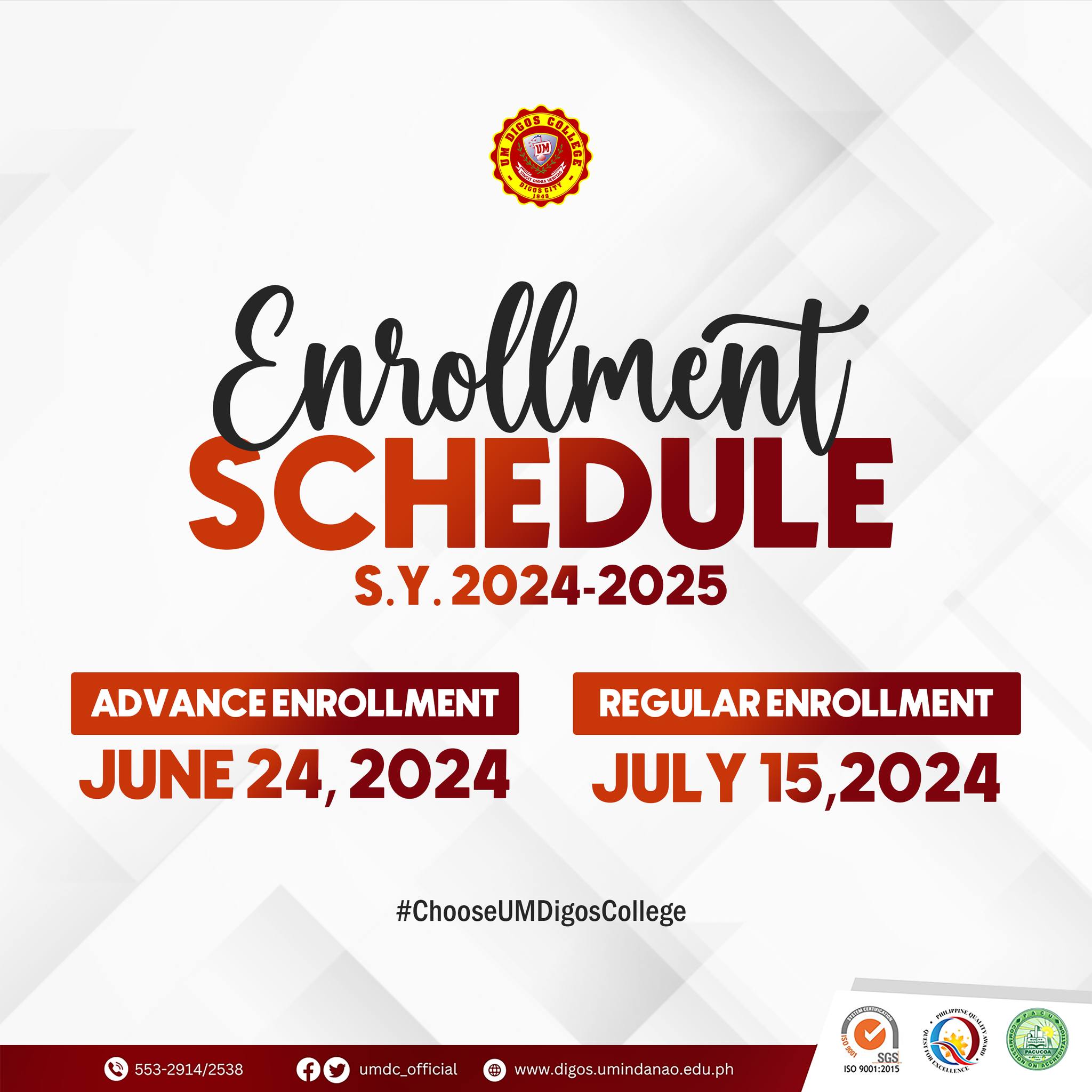 Unlock your potential at UM... - UM Digos College - UMDC
