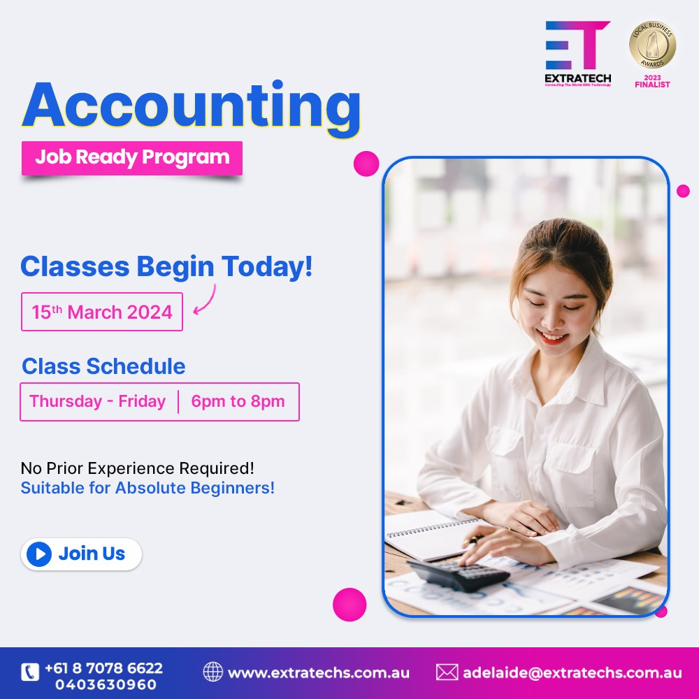 👉Classes for the 𝐀𝐜𝐜𝐨𝐮𝐧𝐭𝐢𝐧𝐠 𝐉𝐨𝐛 𝐑𝐞𝐚𝐝𝐲... - Extratech Adelaide