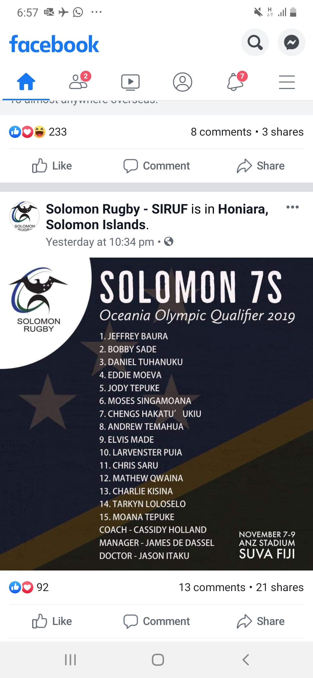 Honiara Rugby league 13s