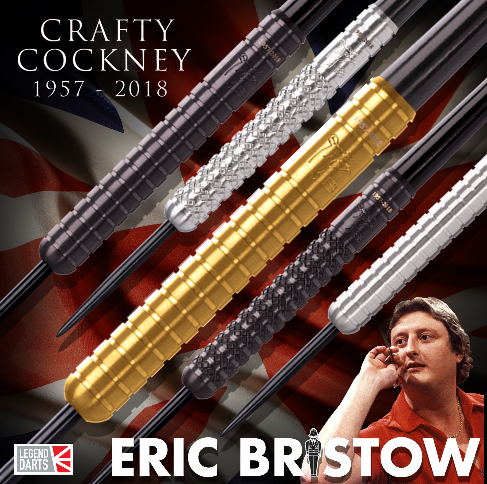 The NEW ERIC BRISTOW range, also available in knurled dart in