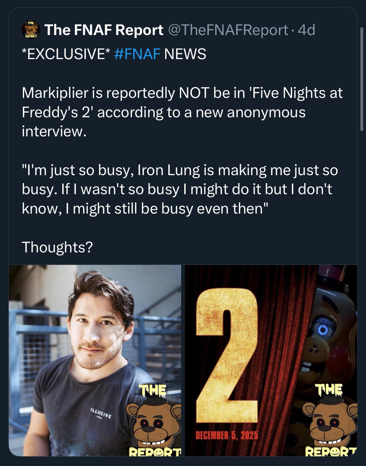 I knew it. Rather if it’s fake FNAF news or not, I don’t know. | Facebook