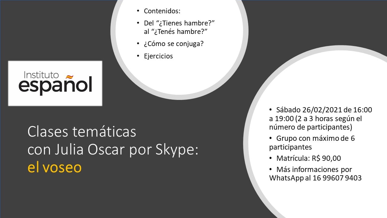 Clase temática: el voseo - Instituto Español - Julia Colón | Facebook