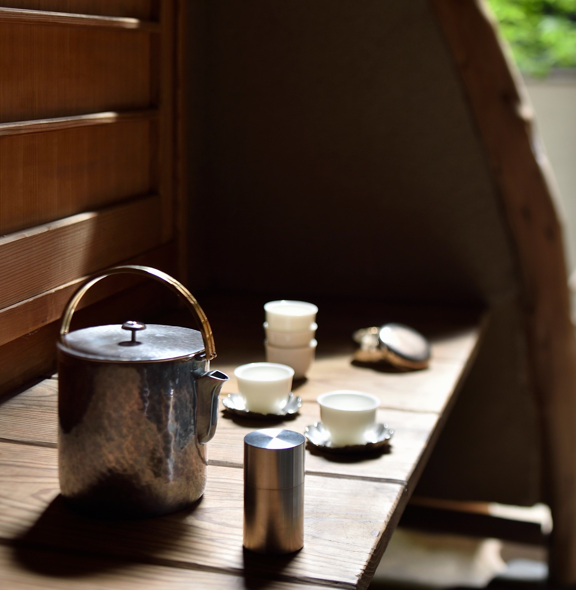 のんびり過ごす午後の一服。。。 ・黄銅 寸胴湯沸 ・錫 一服茶入 ・錫