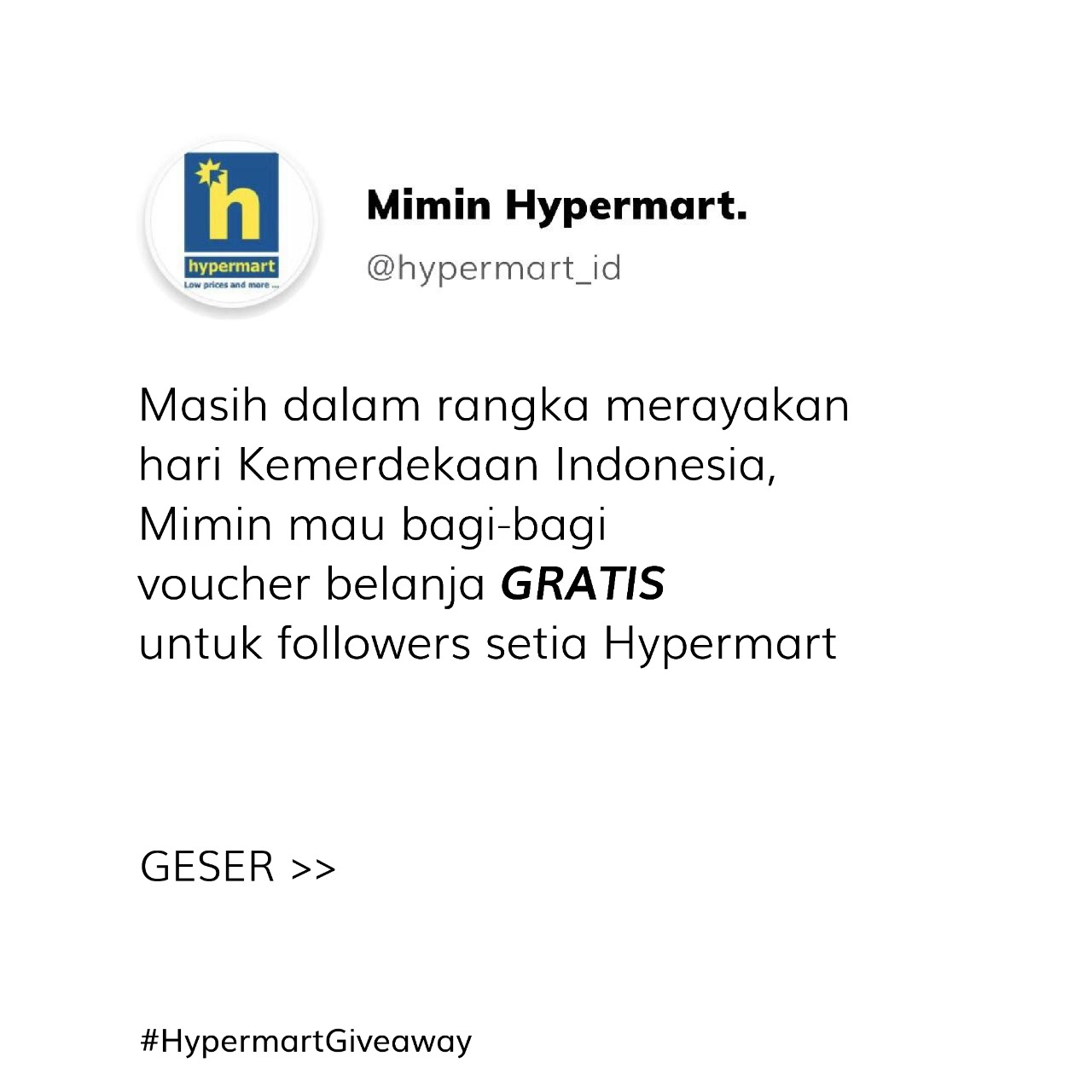 Hypermart - Masih dalam rangka semangat kemerdekaan, Mimin...