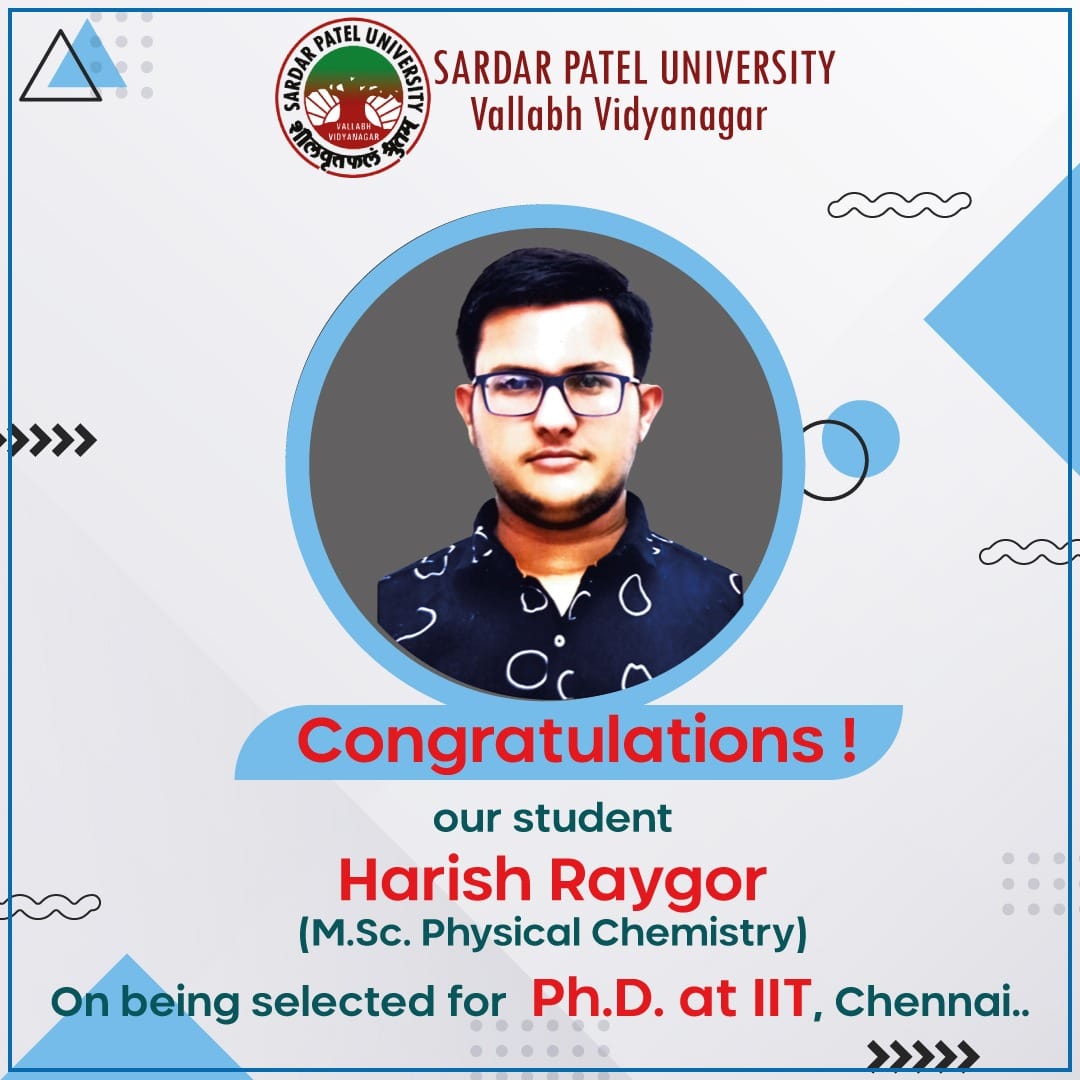 Congratu... - Department of Chemistry, Sardar Patel University | Facebook