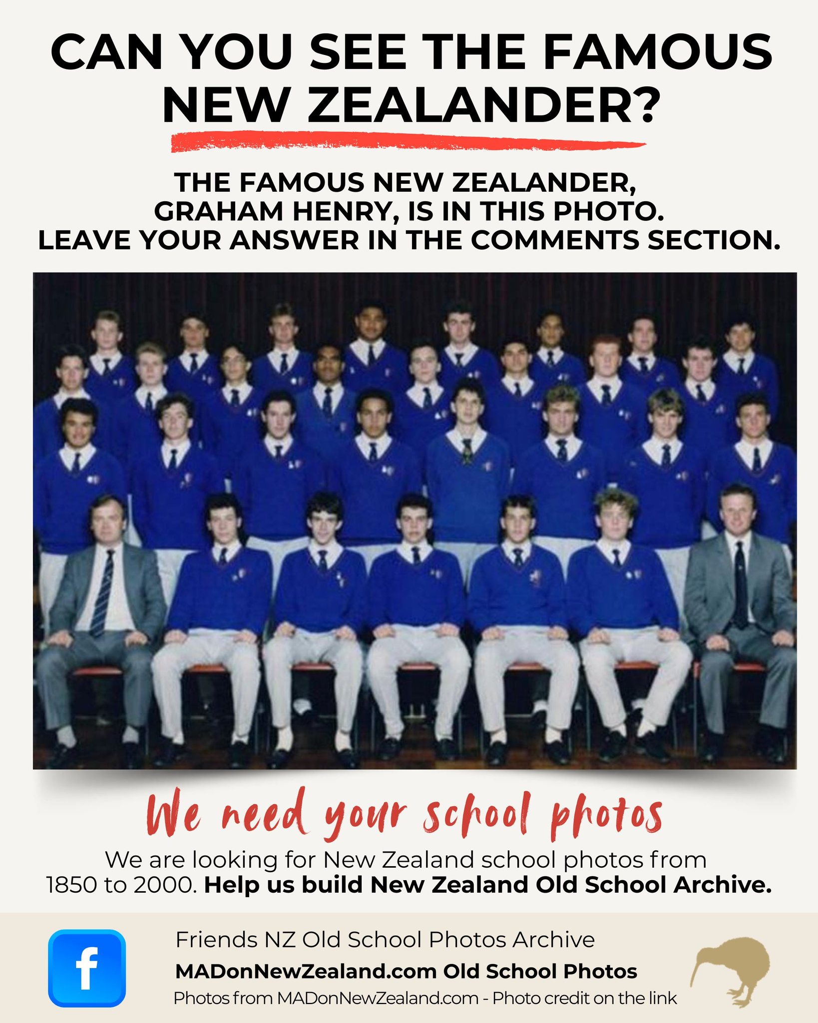 Can you spot the famous New Zealander in this Kelston Boys High