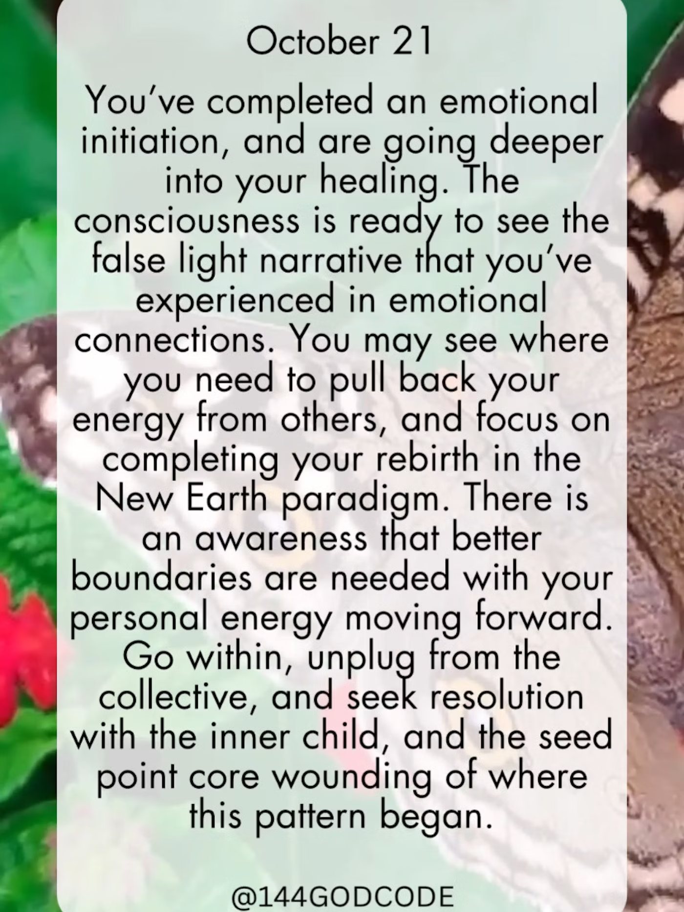 David - October 21 - You've completed an emotional initiation, and are ...