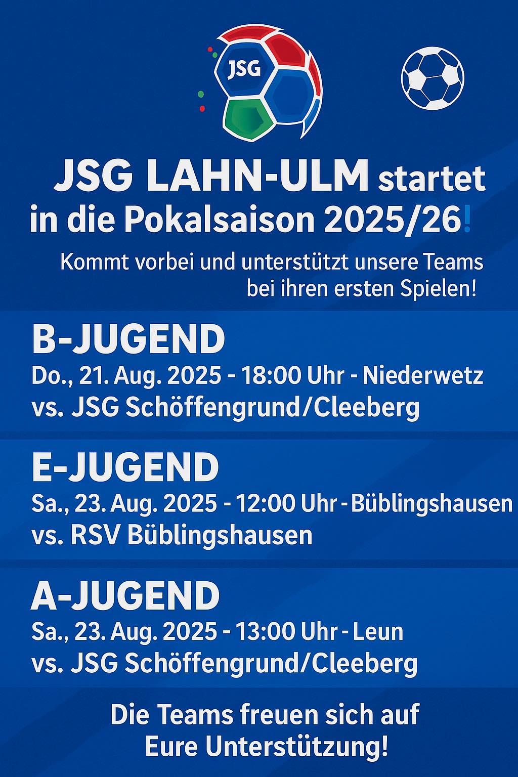 JSG Lahn-Ulm | 📢 Spielankündigung – C-Jugend JSG Lahn-Ulm | Facebook