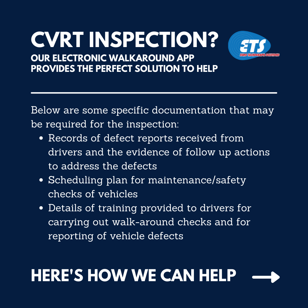 CVRT Inspection? How can we... - Euro Tachograph Solutions