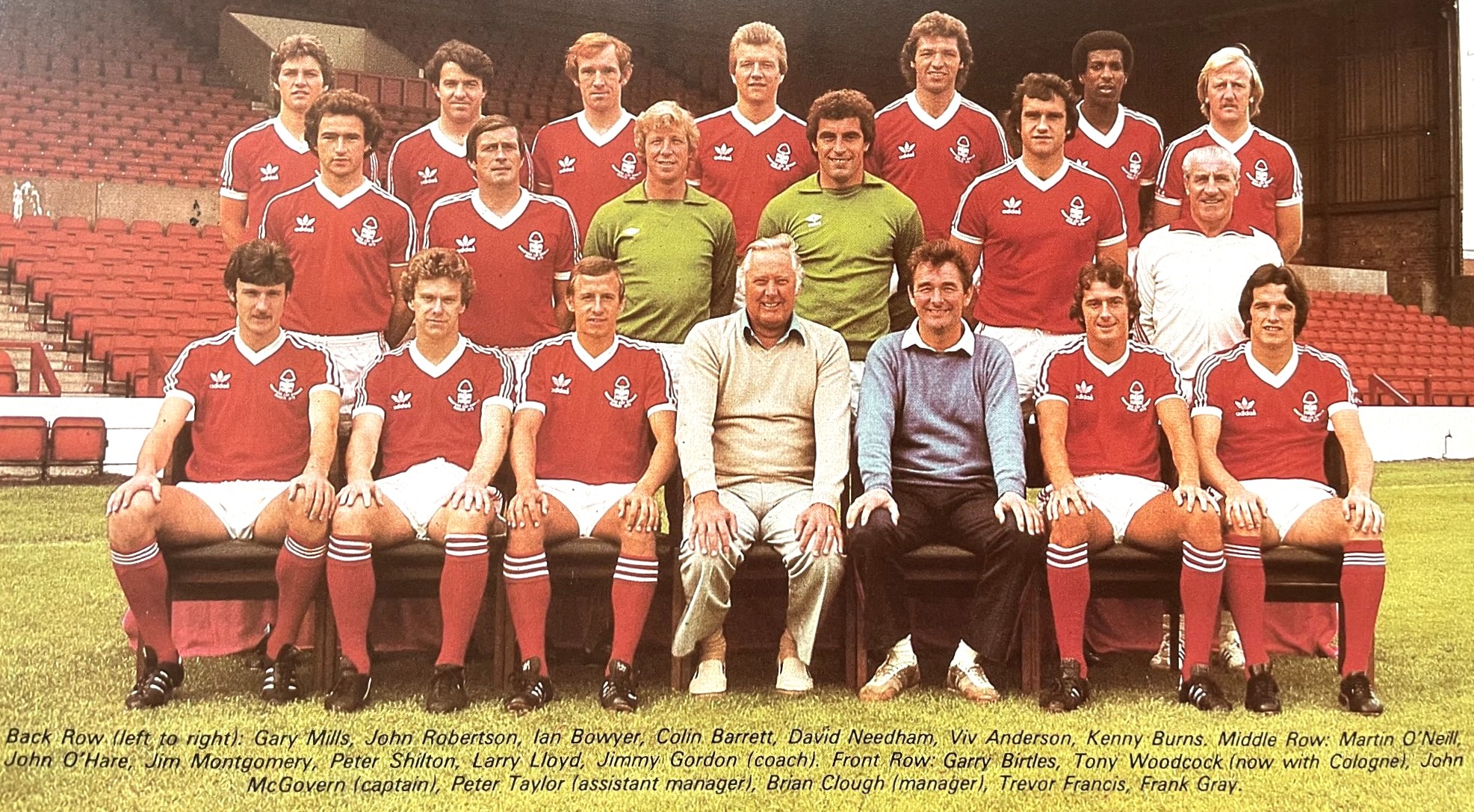 Nottingham Forest (1979 - 1980) BackRow Back Row, Wleft to right 