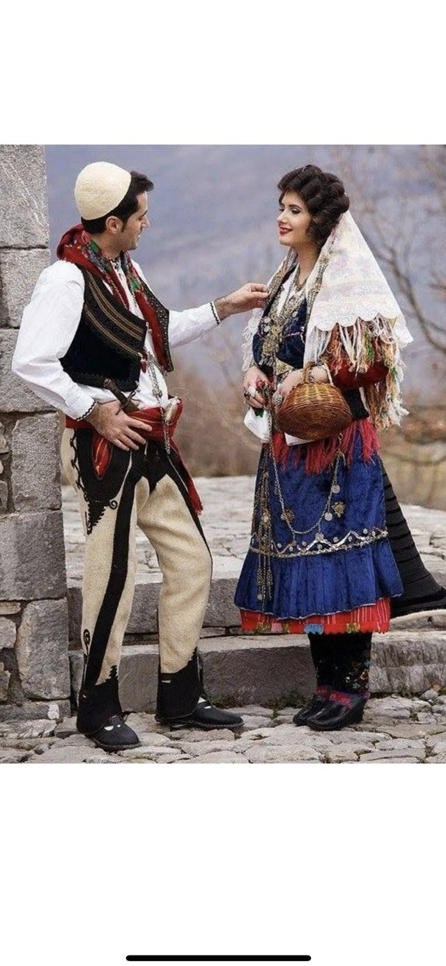 traditional dress albania Northern folk costume♥️Albania🇦🇱 66 Easy Couples' Costumes custom_Holiday2024 Introducing our line of Color:Navy Gold