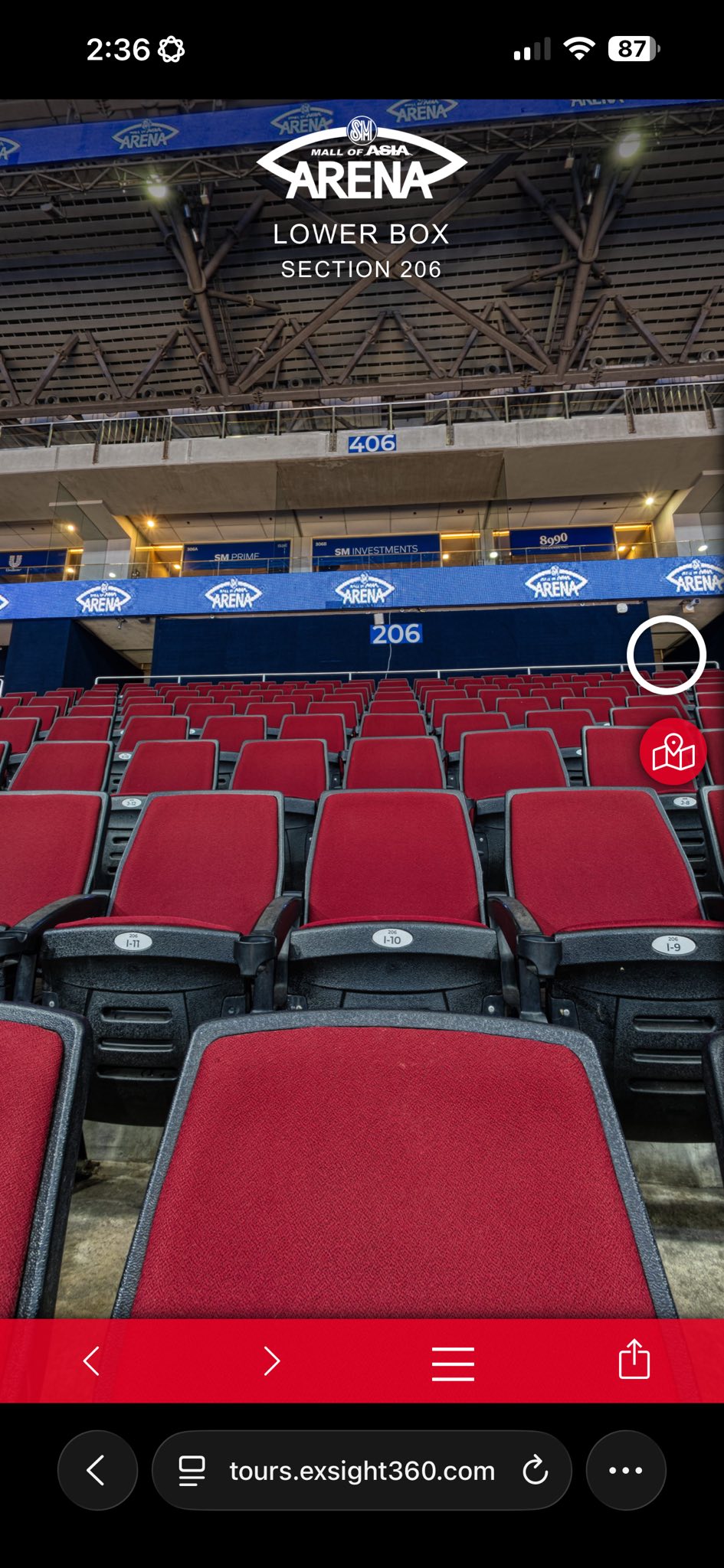You can check the view of your desired seats here for EXHorizon in