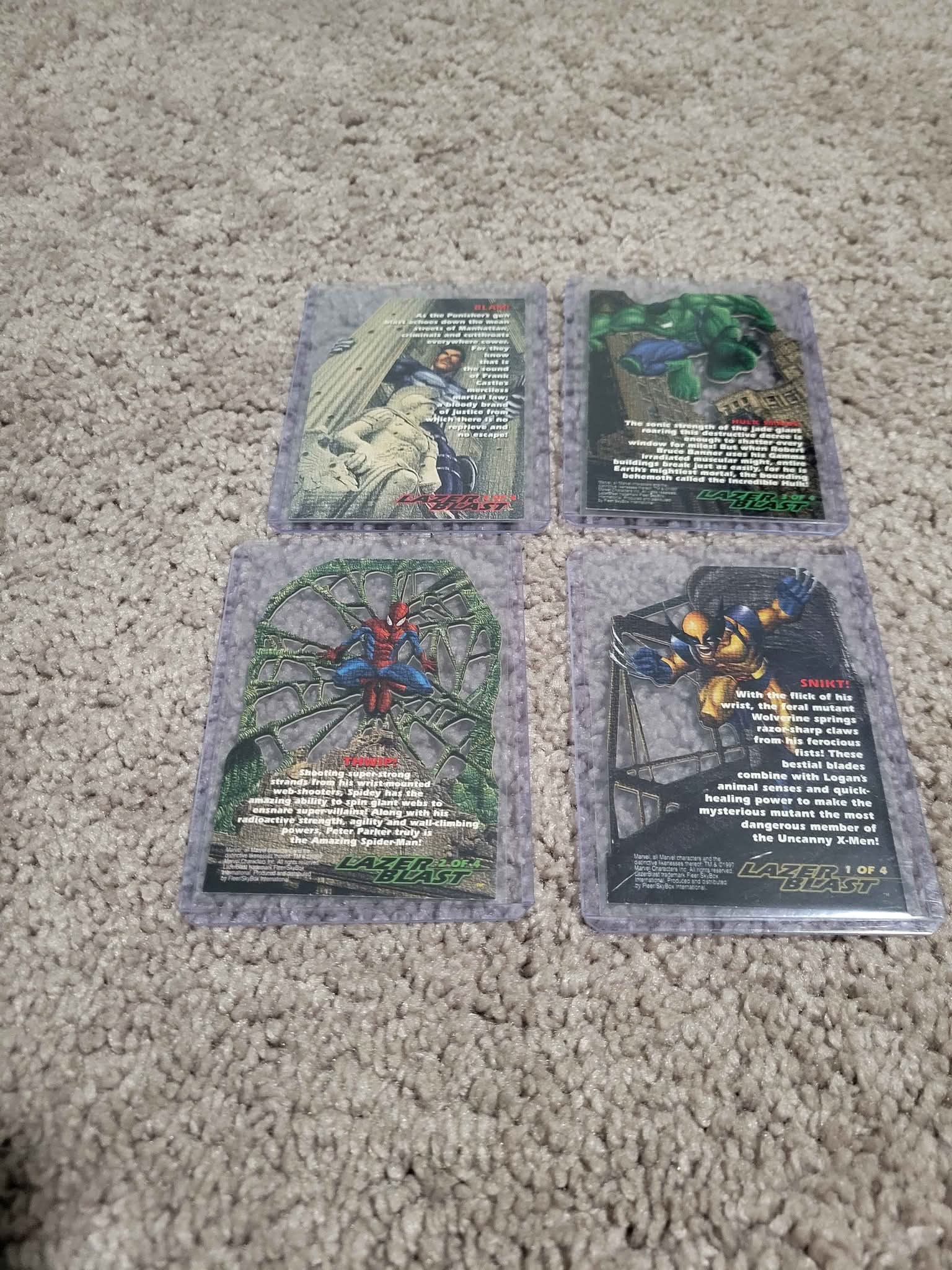1997 Marvel Premium QFX complete Lazer Blast insert chase 4 cards