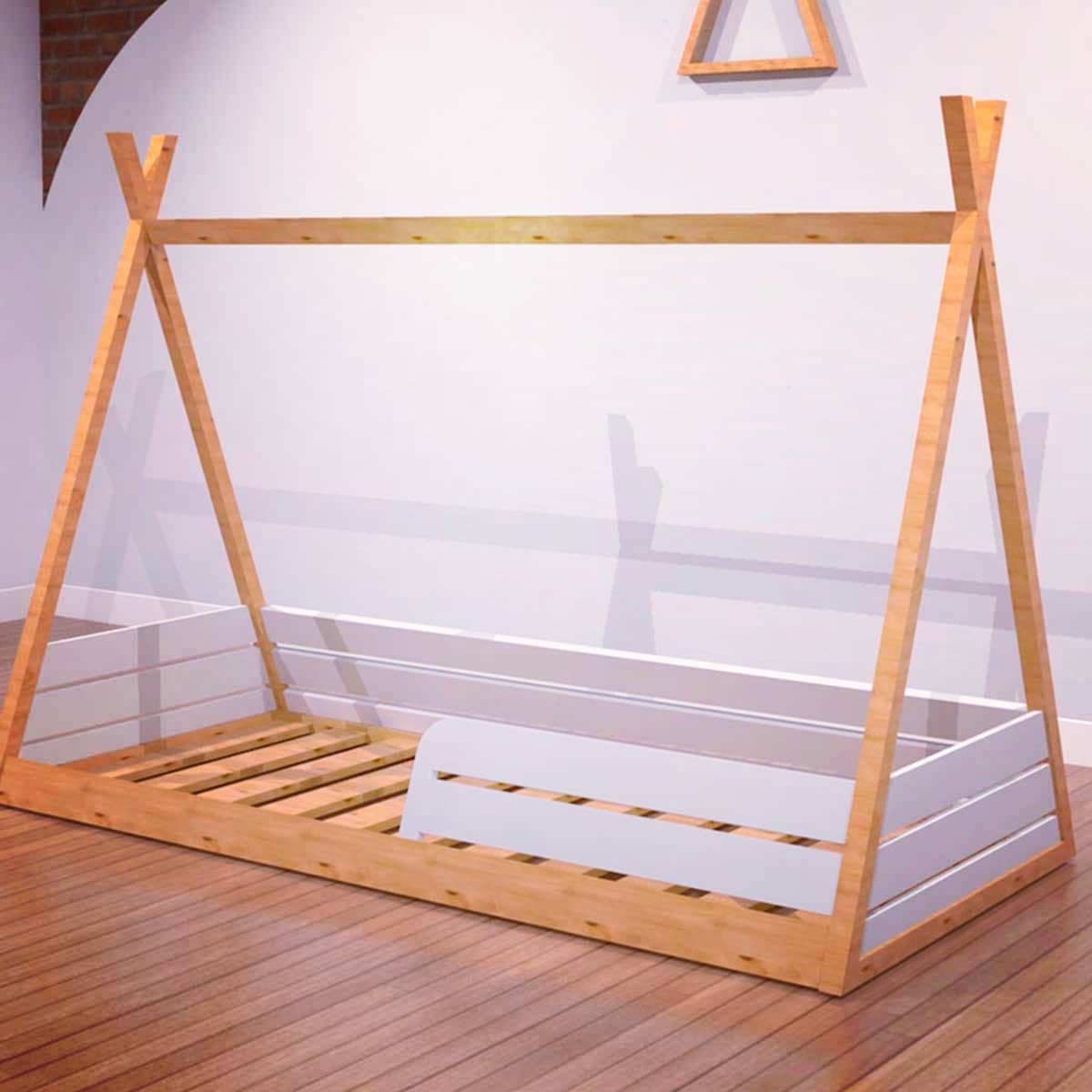 Camita Tipi con barandal. 🛖 Nuestra... - Muebles Madera Viva
