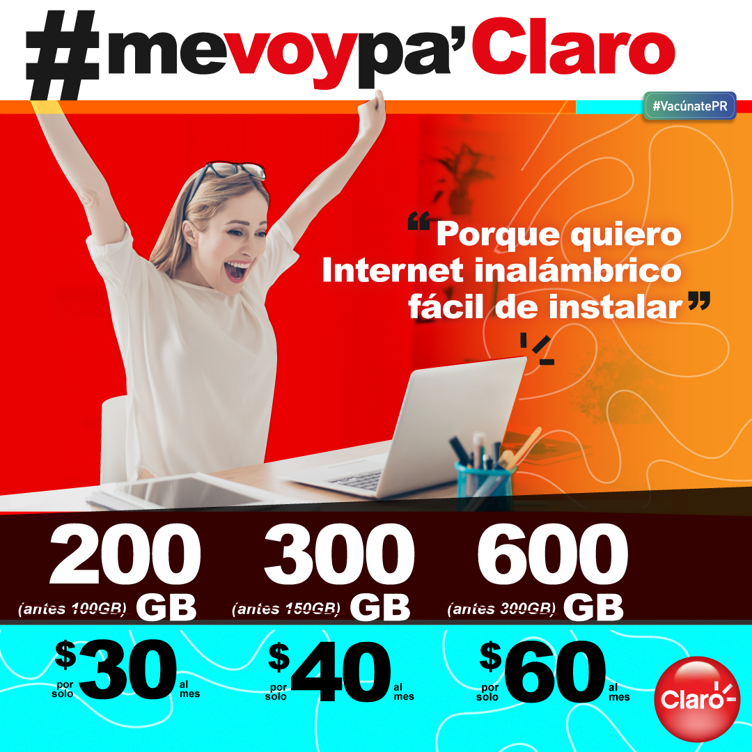 Claro PR - ️ Adiós a los cables... #mevoypaClaro con Internet ...