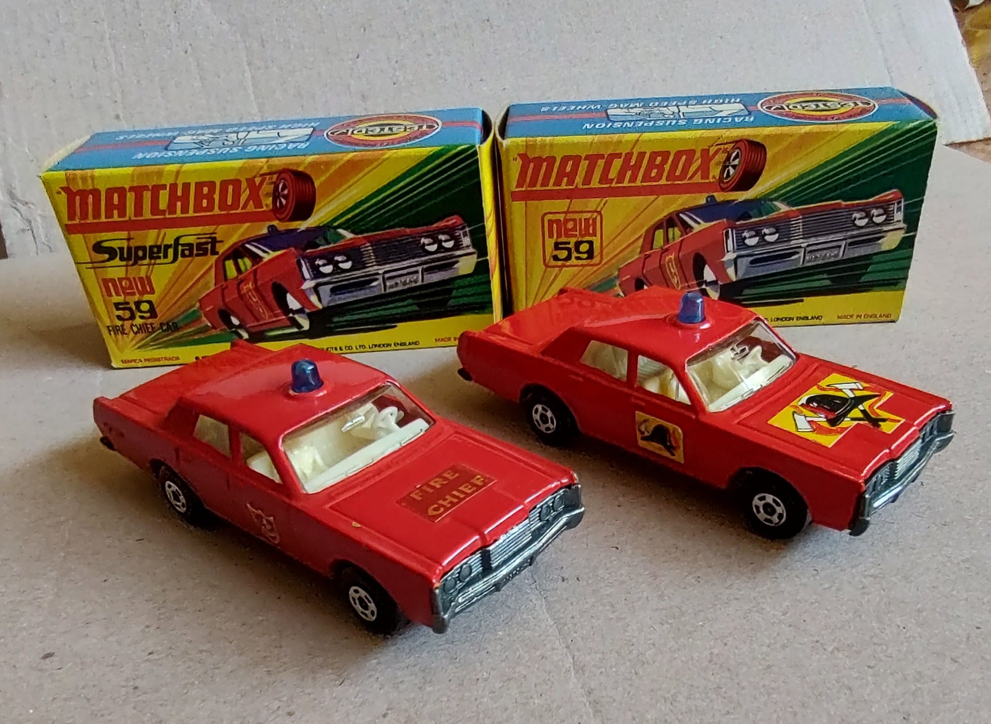 Vintage matchbox fire chief car model