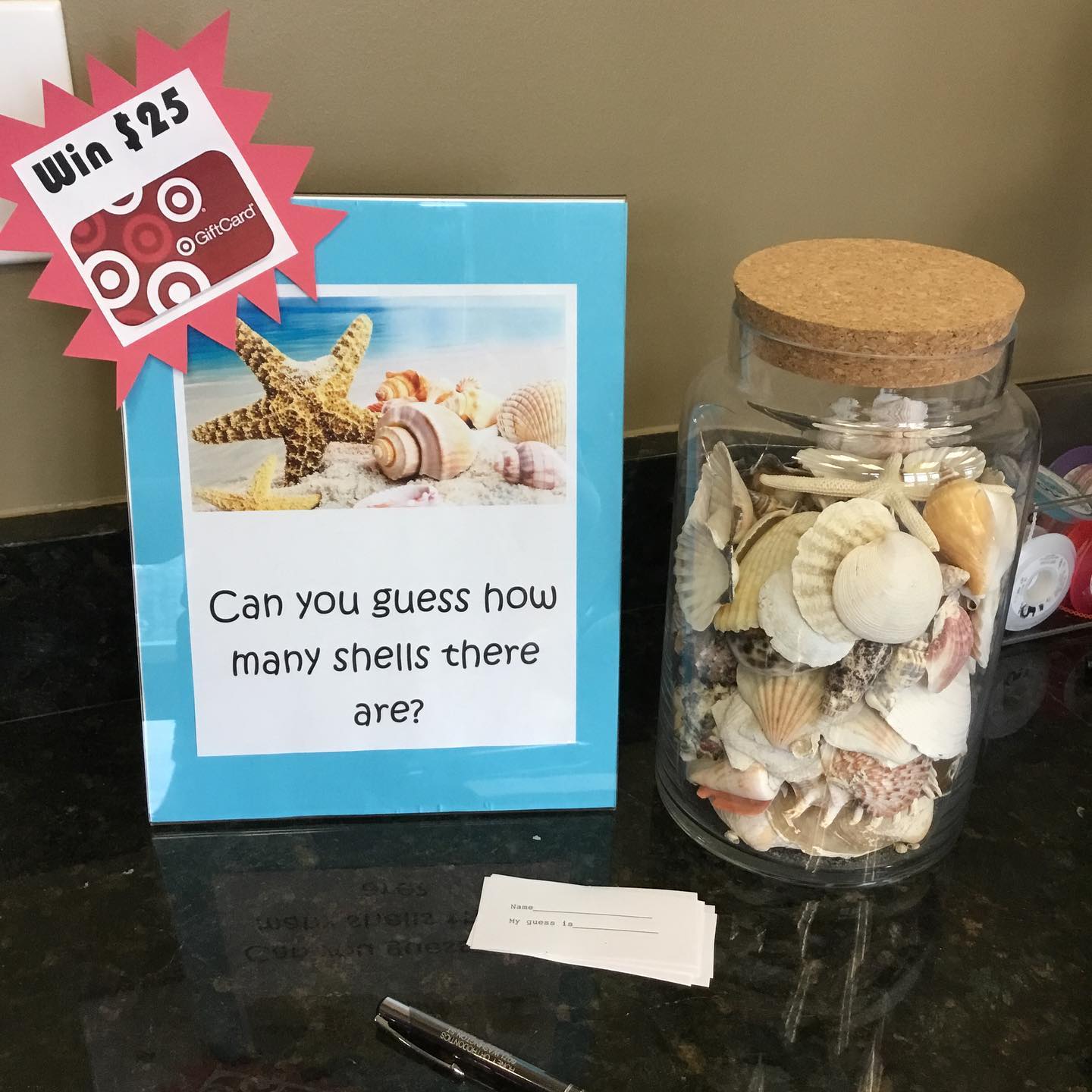 Don’t forget to guess how many shells are in our counting jar next time ...
