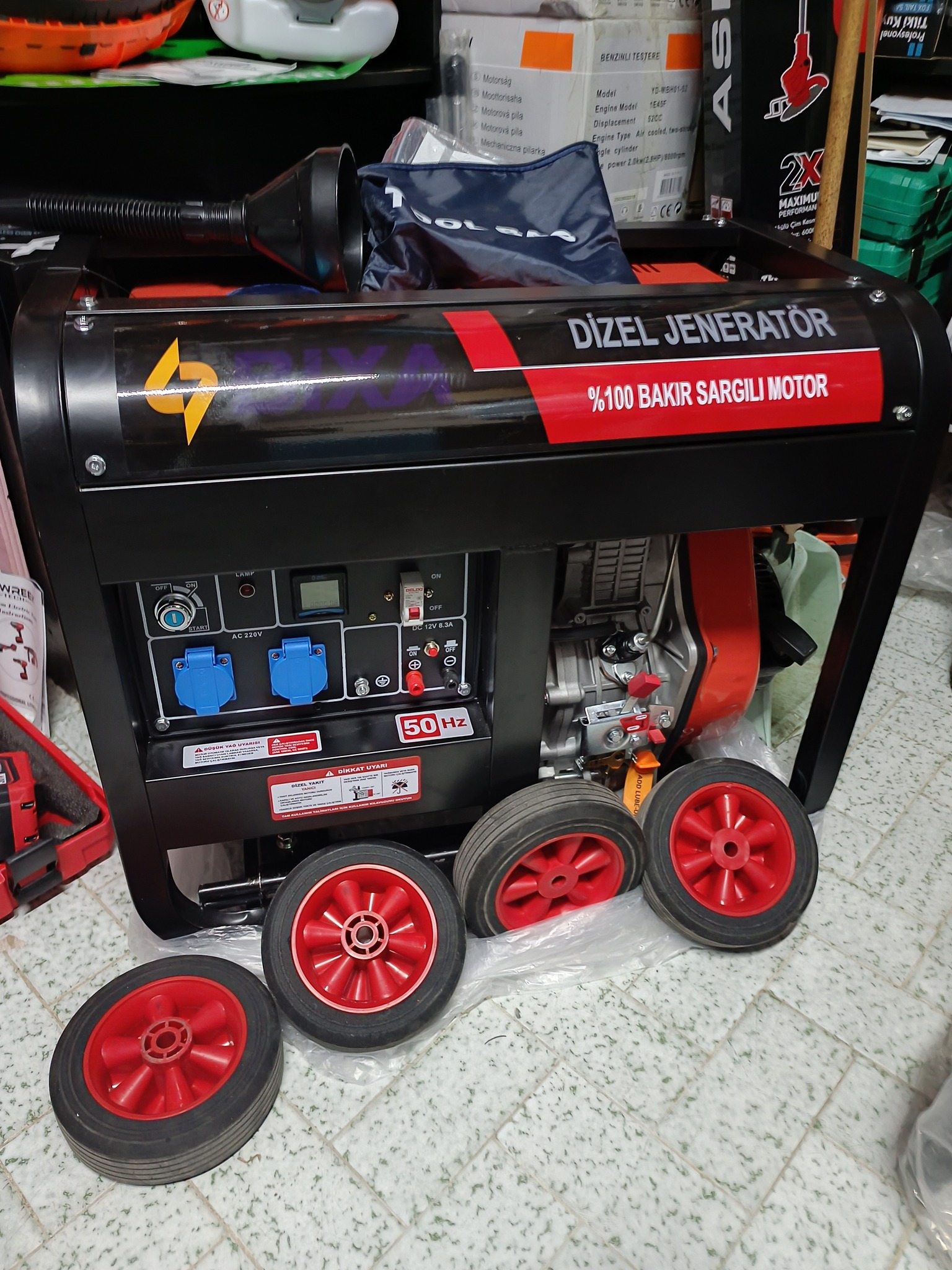 BİXA PROFESYONEL 10kw dizel traveze marşlı tekerlekli 130kg %100