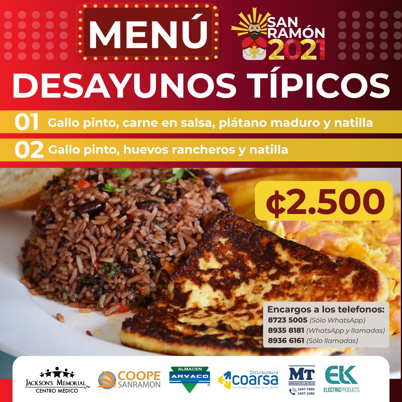 Festejos San Ramón - DESAYUNOS 🔴⚪️ Inicie el día con el mejor desayuno ...