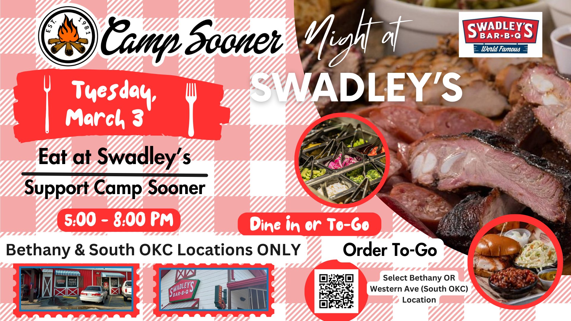 Camp Sooner Night at Swadley's BBQ (Bethany Location)