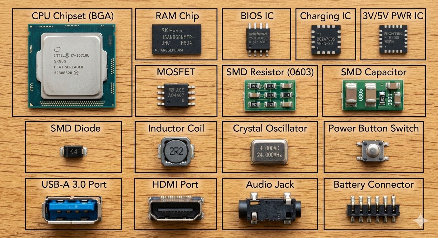Laptop models and motherboard information