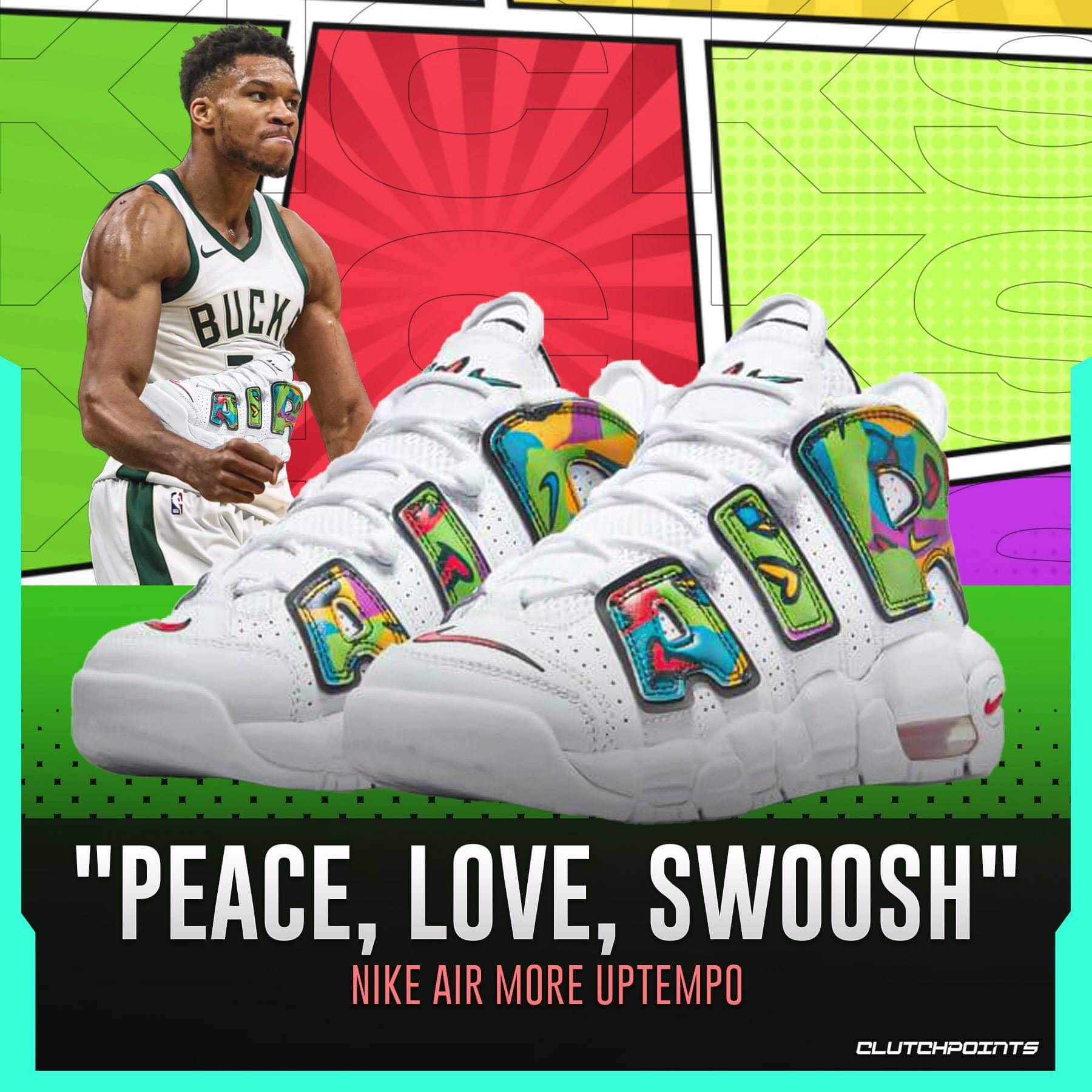Nike Air More Uptempo peace, love, Swoosh Número #27.5 ? 3,500 