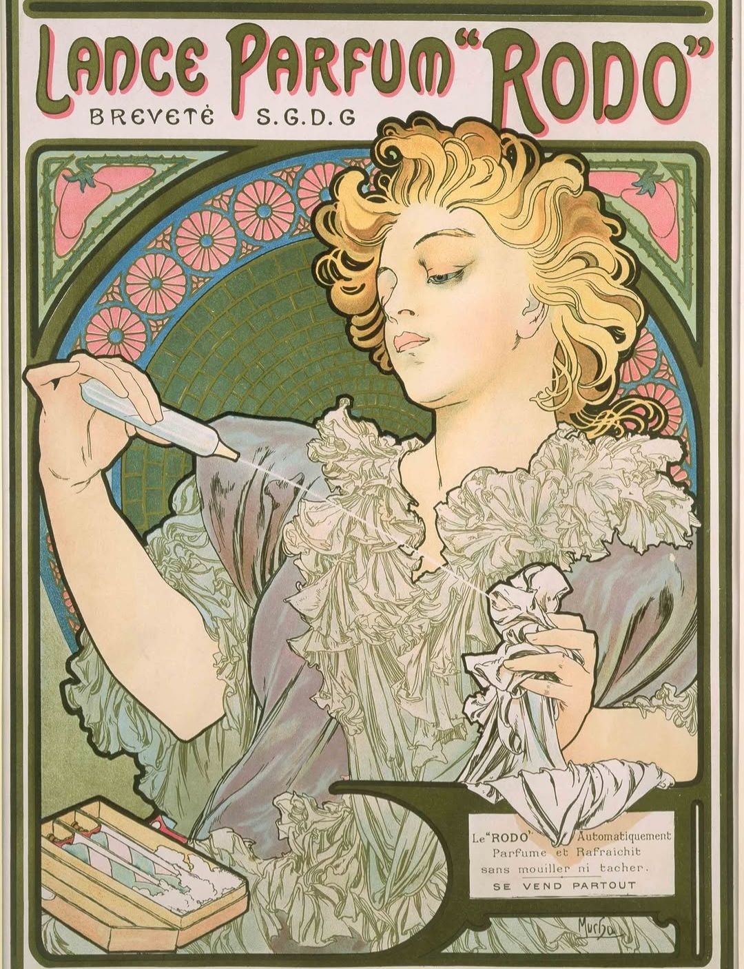Vintage Lance Parfum Rodo poster by Alphonse Mucha