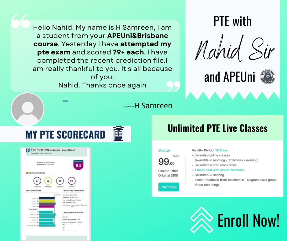 PTE - 🎉Congratulations on H Samreen! He successfully passed the PTE ...