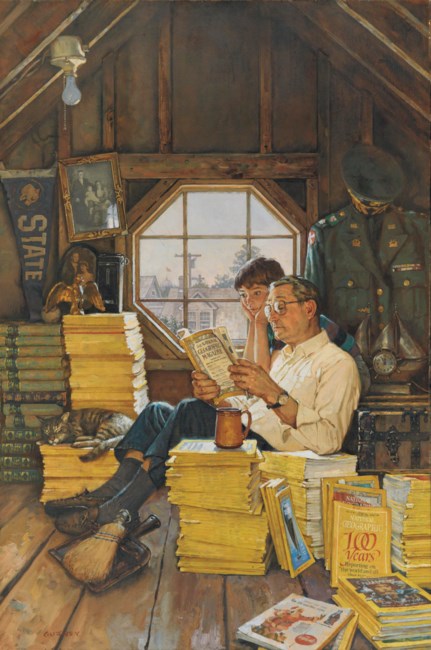 初版未開封革張3方金National Geographic 100年の発見と冒険 James Gurney painted this picture in 1988 to celebrate the 100th