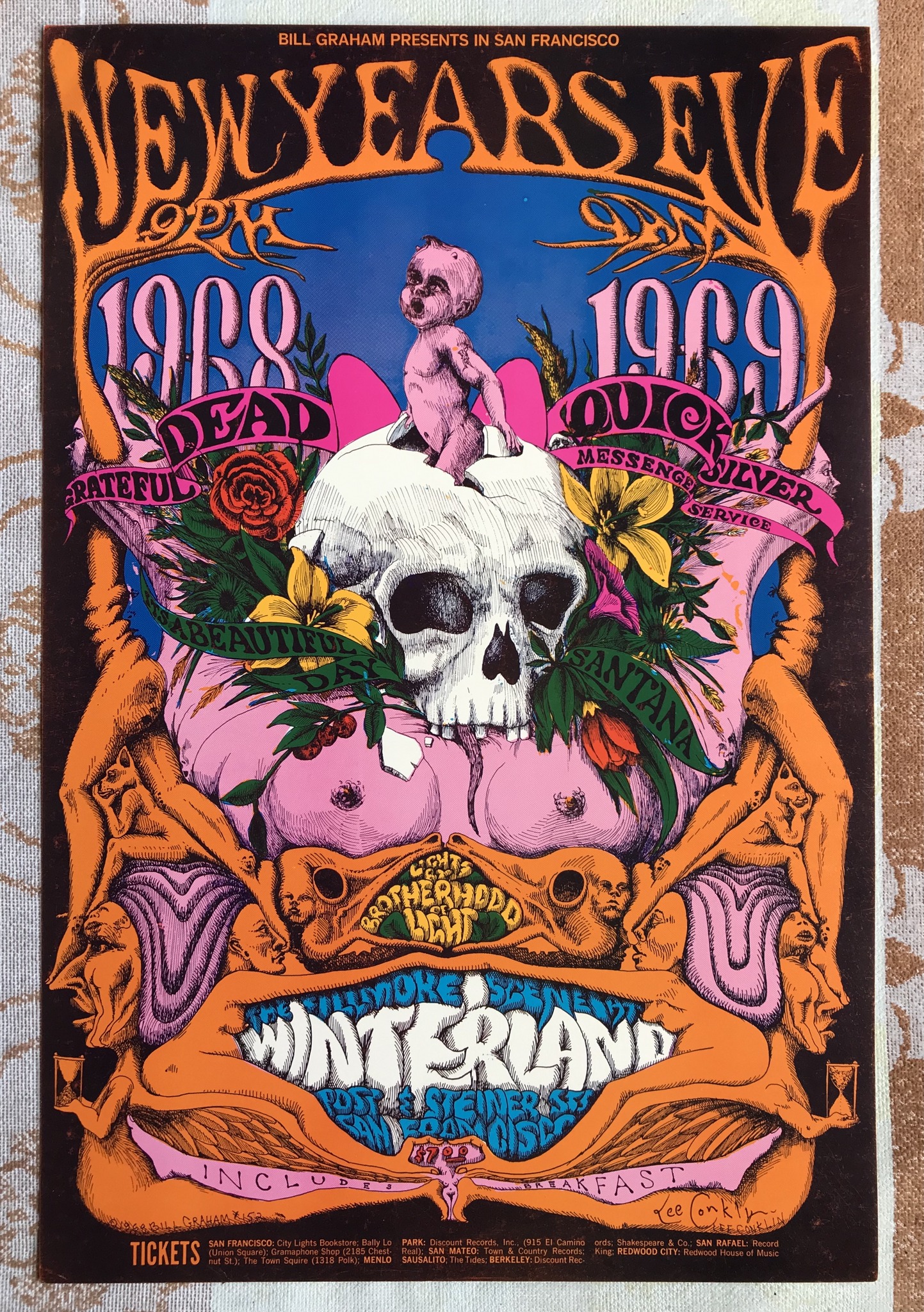 New Year's Eve poster from 1988 concert | Oakland, CA